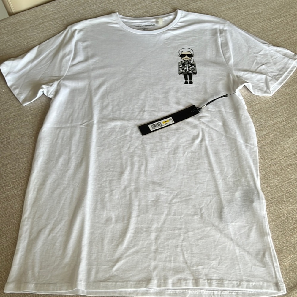 KARL LAGERFELD Paris - Mens M White Graphic Tee - NWT